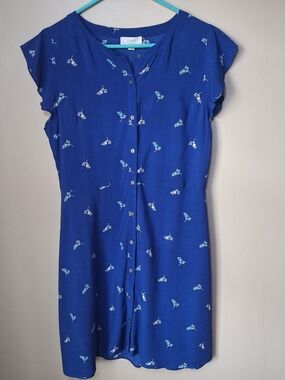 Loft Outlet Women’s NWT Blue Floral Button Down Dress; Sz. 6